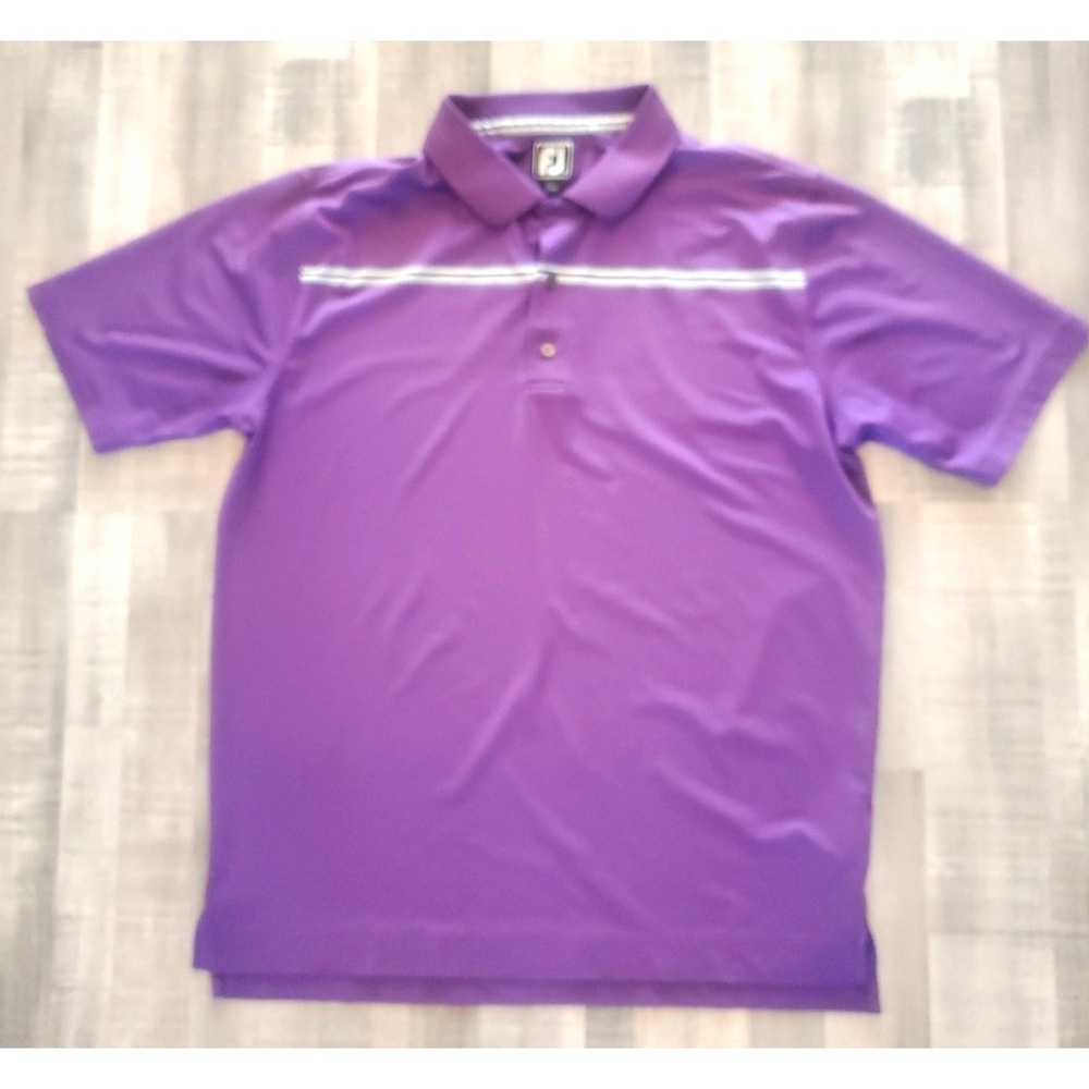FootJoy FJ Polo Shirt Mens XL Purple Golf Atheletic Fit Stretch Moisture wicking